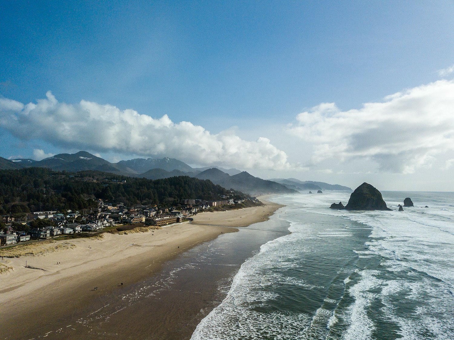 Haystack Rock Oregon drone photograph