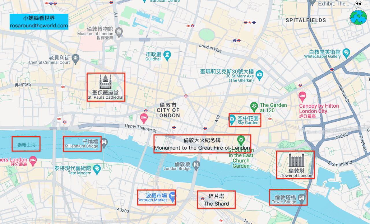【倫敦波羅市場】Borough Market開放時間、7家必吃美食攻略 - 第2張圖 倫敦交通地圖