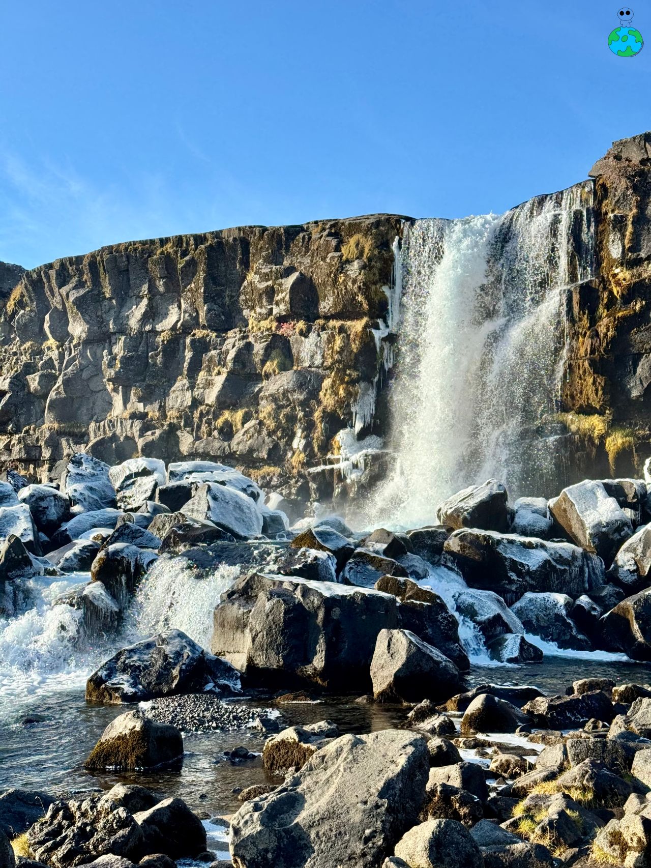 【冰島黃金圈景點】辛格韋德利國家公園Þingvellir,古老議會Alþingi - 第6張圖 辛格韋德利國家公園瀑布