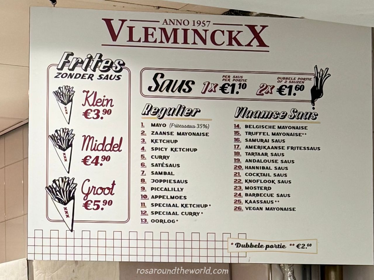 【阿姆斯特丹美食】Vleminckx薯條|26種醬料任選,萬年大排長龍的必吃老店! - 第5張圖