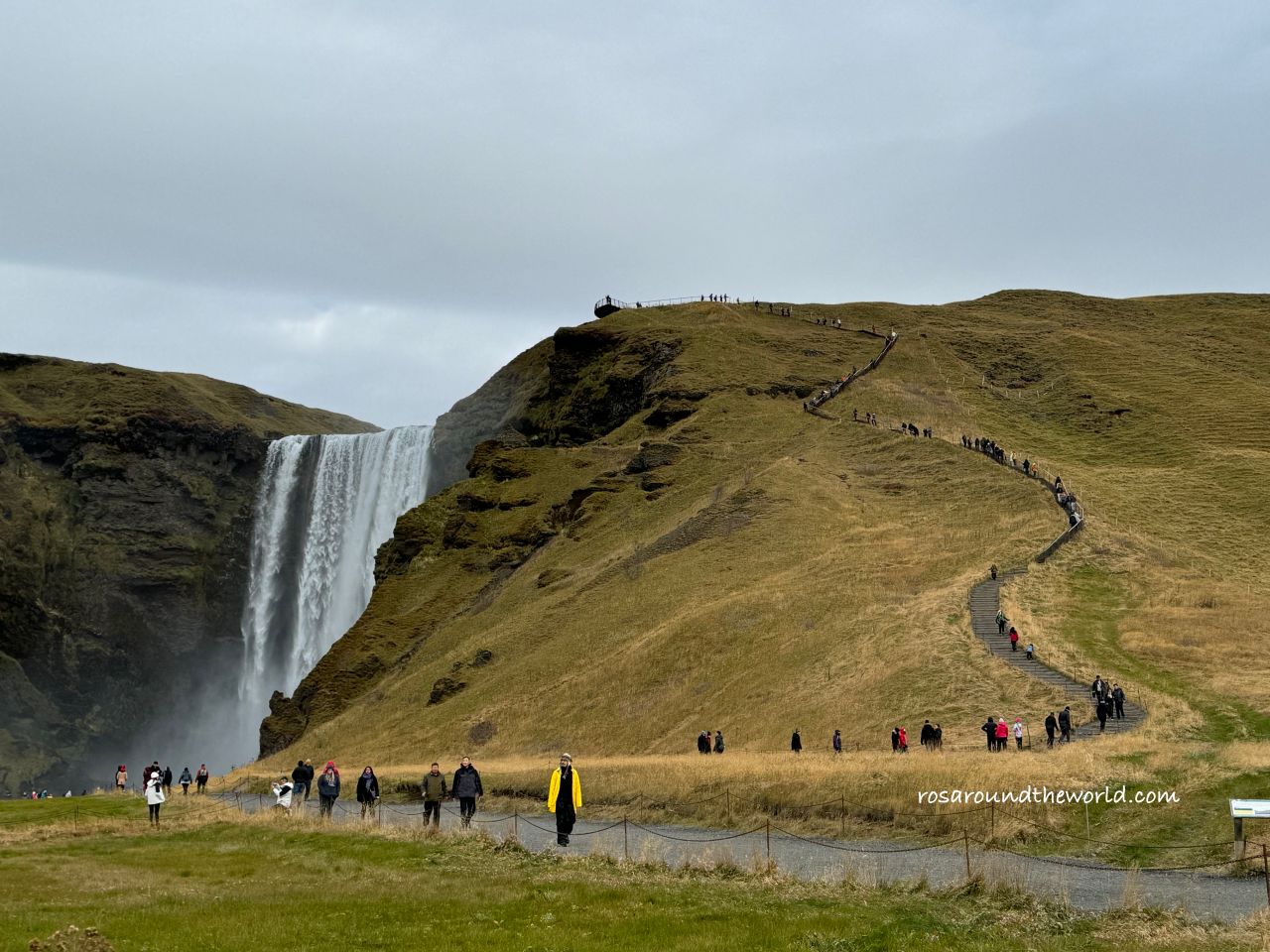 【冰島南部景點】斯科加瀑布Skogafoss，彩虹瀑布超壯觀！